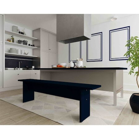 Manhattan Comfort Nomad 67.91 Modern Dining Bench in Tatiana Midnight Blue 123GMC4